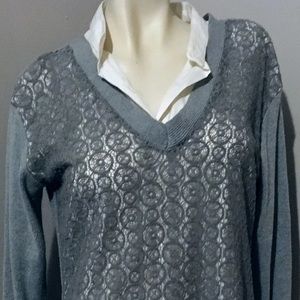 SimplyVera Lace & Silk Blouse